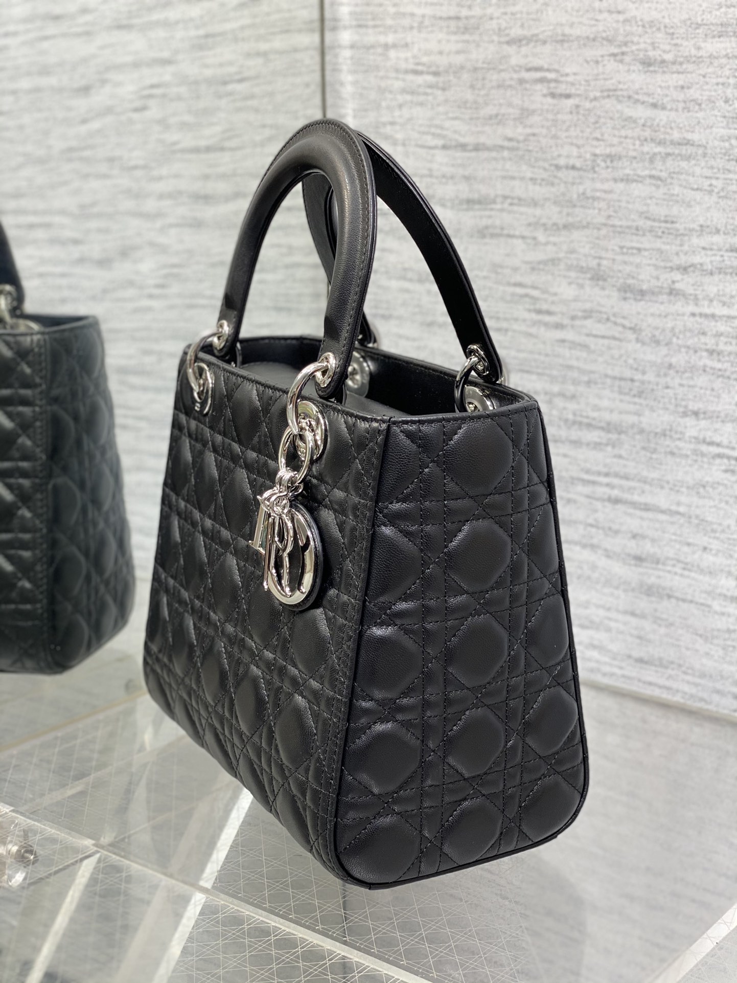 Medium Lady Dior Bag Black Cannage Lambskin